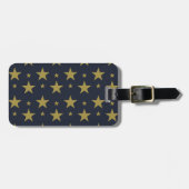 Golden Stars on Navy Blue - Elegant und zeitlos Gepäckanhänger (Vorderseite horizontal)