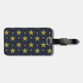 Golden Stars on Navy Blue - Elegant und zeitlos Gepäckanhänger (Rückseite horizontal)