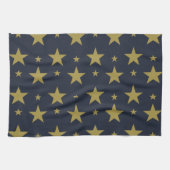 Golden Stars on Navy Blue - Elegant und zeitlos Geschirrtuch (Horizontal)