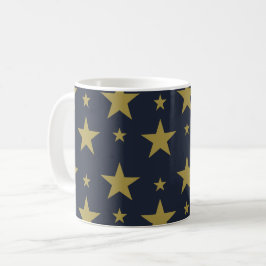 Golden Stars on Navy Blue - Elegant und zeitlos Kaffeetasse