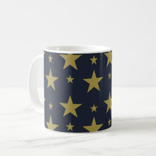 Golden Stars on Navy Blue - Elegant und zeitlos Kaffeetasse