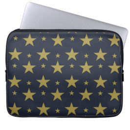 Golden Stars on Navy Blue - Elegant und zeitlos Laptopschutzhülle