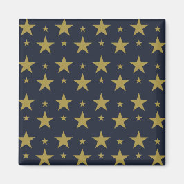 Golden Stars on Navy Blue - Elegant und zeitlos Magnet