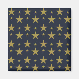 Golden Stars on Navy Blue - Elegant und zeitlos Magnet