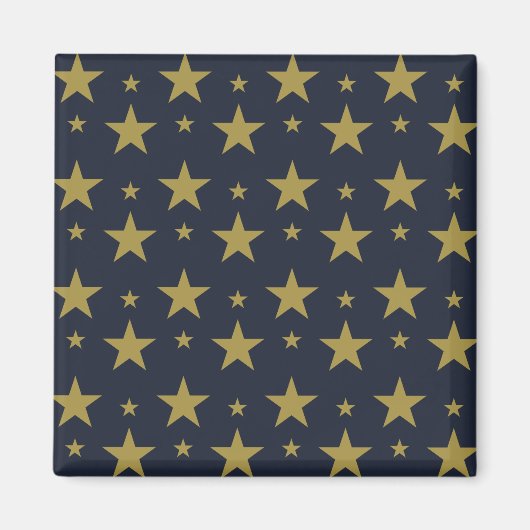 Golden Stars on Navy Blue - Elegant und zeitlos Magnet (Vorne)