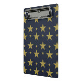 Golden Stars on Navy Blue - Elegant und zeitlos Mini Klemmbrett (Gewinkelt2)