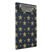 Golden Stars on Navy Blue - Elegant und zeitlos Mini Klemmbrett (Schrägansicht)
