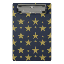 Golden Stars on Navy Blue - Elegant und zeitlos Mini Klemmbrett