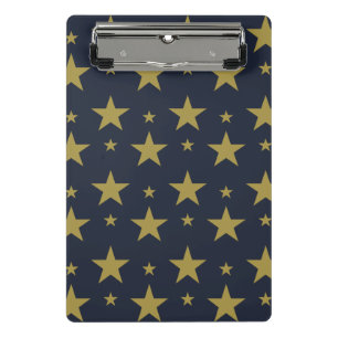 Golden Stars on Navy Blue - Elegant und zeitlos Mini Klemmbrett