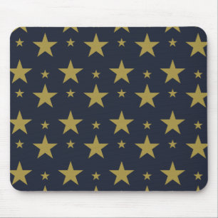 Golden Stars on Navy Blue - Elegant und zeitlos Mousepad
