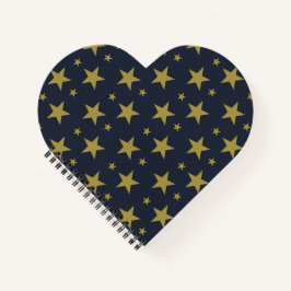 Golden Stars on Navy Blue - Elegant und zeitlos Notizblock