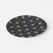 Golden Stars on Navy Blue - Elegant und zeitlos Pappteller (Schrägansicht)