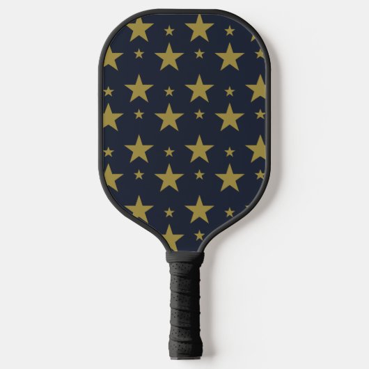 Golden Stars on Navy Blue - Elegant und zeitlos Pickleball Schläger (Vorderseite)