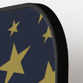 Golden Stars on Navy Blue - Elegant und zeitlos Pickleball Schläger (Linke Seite)