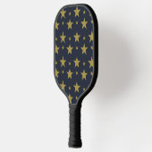 Golden Stars on Navy Blue - Elegant und zeitlos Pickleball Schläger (Links)