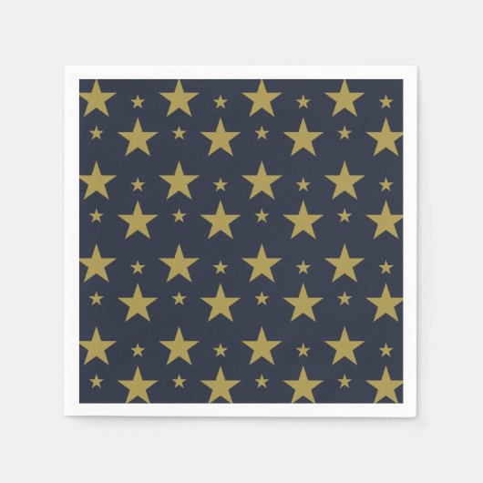 Golden Stars on Navy Blue - Elegant und zeitlos Serviette (Vorderseite)