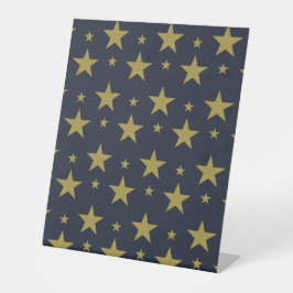Golden Stars on Navy Blue - Elegant und zeitlos Sockelschild