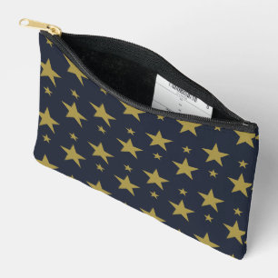 Golden Stars on Navy Blue - Elegant und zeitlos Zubehörtasche