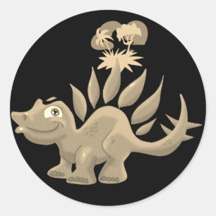 Golden Stegosaurus Klassischer Rundsticker Runder Aufkleber