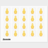 Golden Stencil Hawaiian Ananas Quadratischer Aufkleber (Blatt)