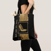 Golden Stiletto Heelses Tote Tasche