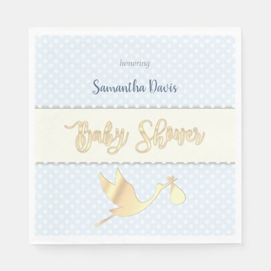 Golden Stork Baby Boy Babydusche Serviette (Vorderseite)