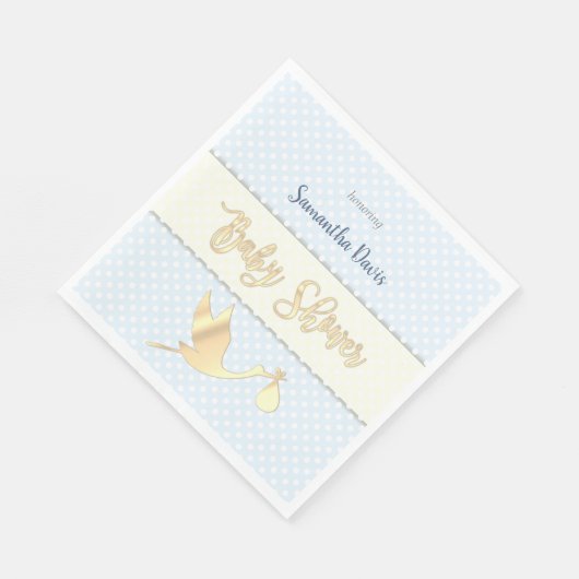 Golden Stork Baby Boy Babydusche Serviette (Ecke)