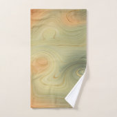 Golden Strata | Peach Burnt Orange Green Agate Badhandtuch Set (Handtuch)