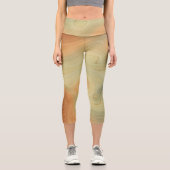 Golden Strata | Peach Burnt Orange Green Agate Capri Leggings (Vorderseite)