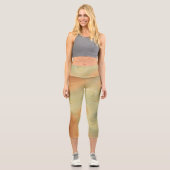 Golden Strata | Peach Burnt Orange Green Agate Capri Leggings (Vorderseite)