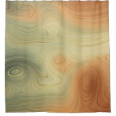 Golden Strata | Peach Burnt Orange Green Agate Duschvorhang (Vorderseite)