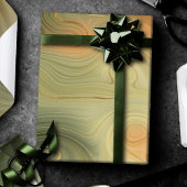 Golden Strata | Peach Burnt Orange Green Agate Geschenkpapier