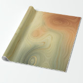 Golden Strata | Peach Burnt Orange Green Agate Geschenkpapier (Ungerollt)