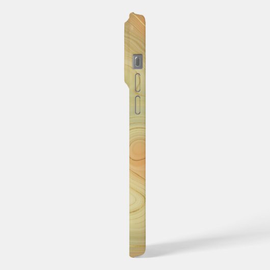 Golden Strata | Peach Burnt Orange Green Agate iPhone Hülle (Linke Seite)