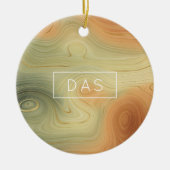 Golden Strata | Peach Burnt Orange Green Agate Keramik Ornament (Vorne)
