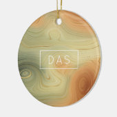 Golden Strata | Peach Burnt Orange Green Agate Keramik Ornament (Links)