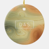 Golden Strata | Peach Burnt Orange Green Agate Keramik Ornament (Hinten)