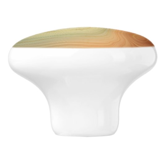 Golden Strata | Peach Burnt Orange Green Agate Keramikknauf (Seitenansicht)