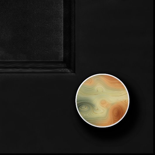 Golden Strata | Peach Burnt Orange Green Agate Keramikknauf