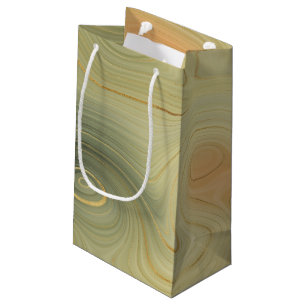 Golden Strata Peach Burnt Orange Green Agate Kleine Geschenktüte