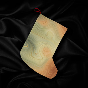 Golden Strata Peach Burnt Orange Green Agate Kleiner Weihnachtsstrumpf