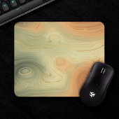 Golden Strata | Peach Burnt Orange Green Agate Mousepad