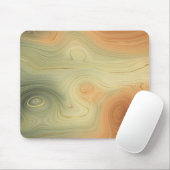 Golden Strata | Peach Burnt Orange Green Agate Mousepad (Mit Mouse)