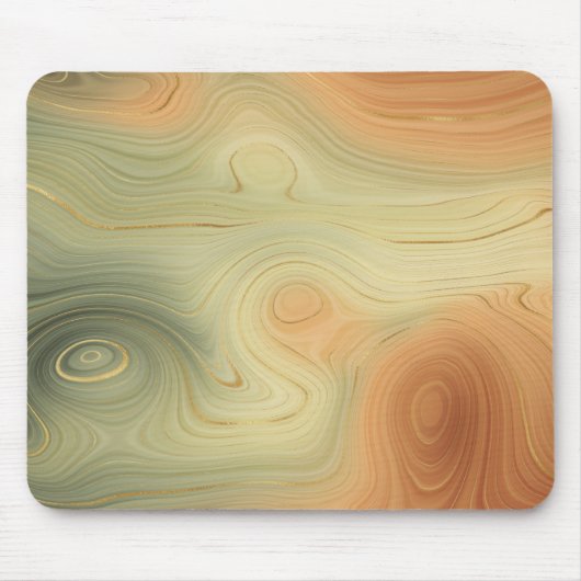 Golden Strata | Peach Burnt Orange Green Agate Mousepad (Vorne)