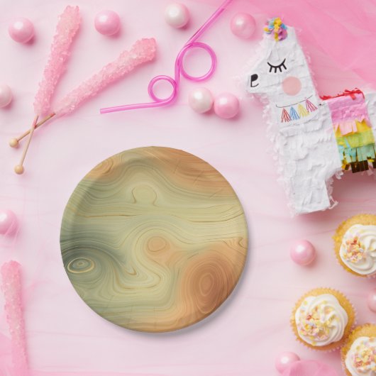 Golden Strata | Peach Burnt Orange Green Agate Pappteller (Party)