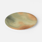 Golden Strata | Peach Burnt Orange Green Agate Pappteller (Schrägansicht)