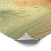 Golden Strata | Peach Burnt Orange Green Agate Poster (Ecke)