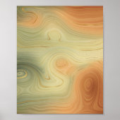 Golden Strata | Peach Burnt Orange Green Agate Poster (Vorne)