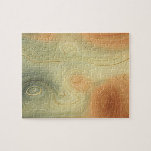 Golden Strata Peach Burnt Orange Green Agate Puzzle