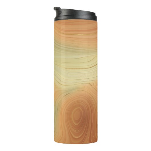 Golden Strata | Peach Burnt Orange Green Agate Thermosbecher (Nach rechts gedreht)